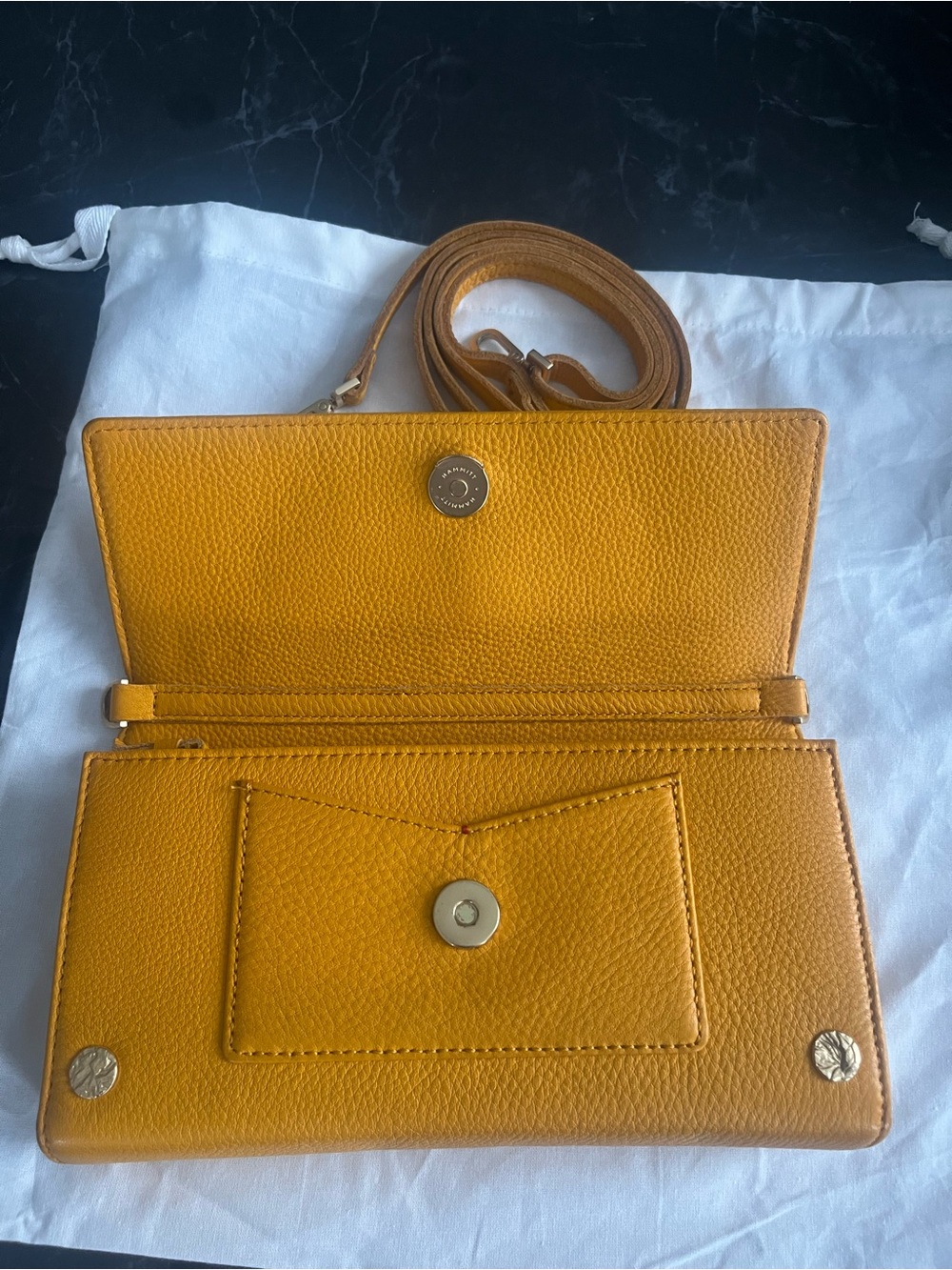 Hammitt Tangerine-color Leather AJ Crossbody Clutch